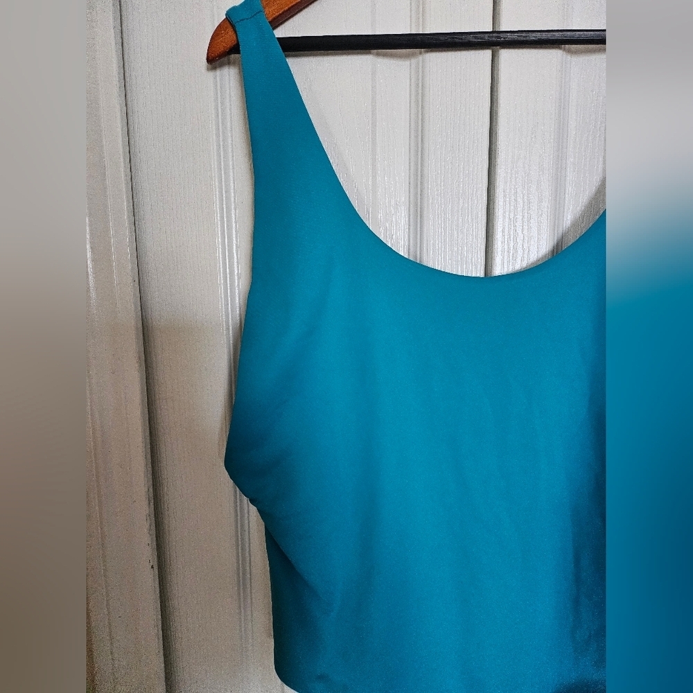 Reo Rio Women Teal Bodysuit 2XL Sleeveless Scoop Neck Stretch Snap Bottom Top. - Picture 5 of 11